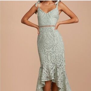 Lulu's Mint Lace High Low Dress